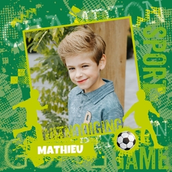 Communie Uitnodiging Mathieu   Voor de echte voetballiefhebber Voorkant