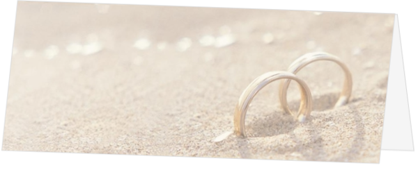 Tafelkaartje - Gouden ringen in het zand