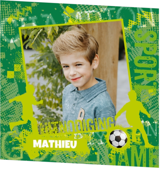 Communie Uitnodiging Mathieu - Voor de echte voetballiefhebber