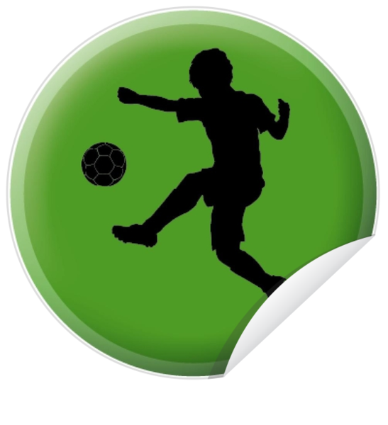 Communie Sticker Matteo - Kleurrijke silhouetten voetbal