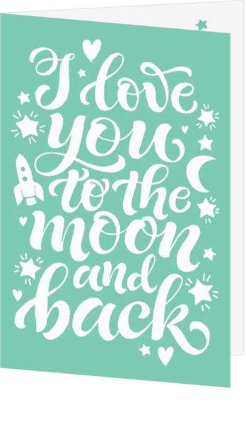 LOVE -  Wenskaart - To the moon and back AVA6010B