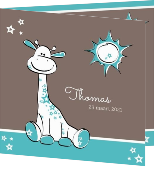 Neutraal -  Turquoise giraffe 114098BA