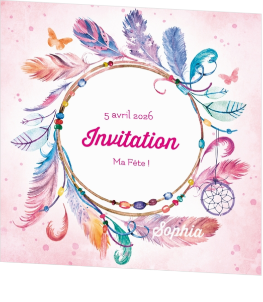 Communion Invitation Sophia - Style bohémien