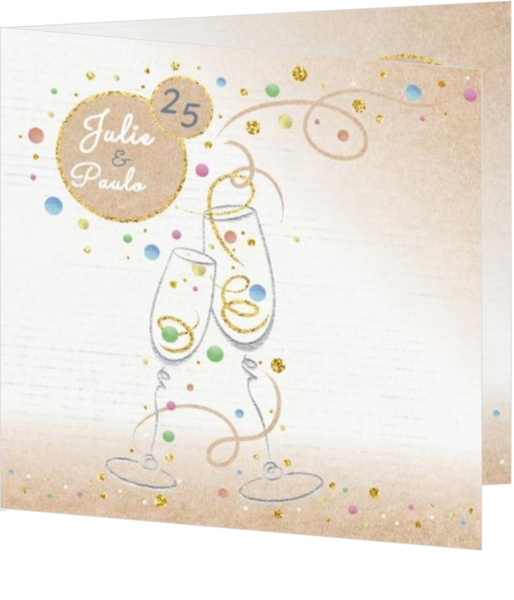 Invitation - Petits verres joyeux et confettis colorés 186018FR