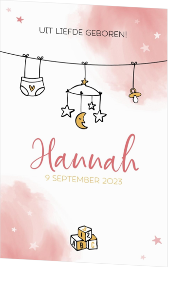 Geboortekaartje Hannah - Waslijn