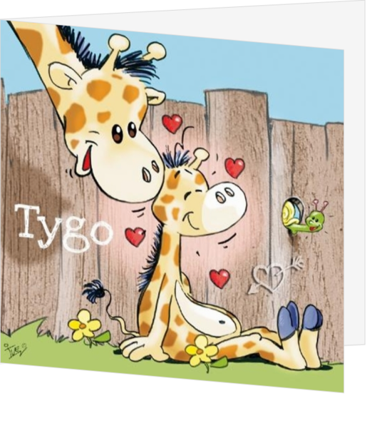 Geboortekaartje Tygo - Baby girafje