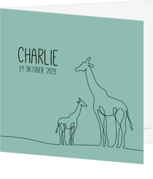 Geboortekaartje Charlie - Girafjes