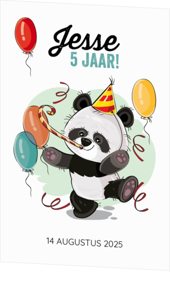 Uitnodiging - Vrolijke pandabeer