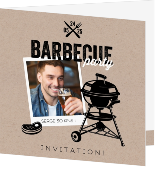Invitation - Barbecue sur kraft