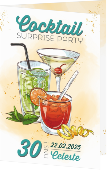 Invitation - Illustrations de cocktail.