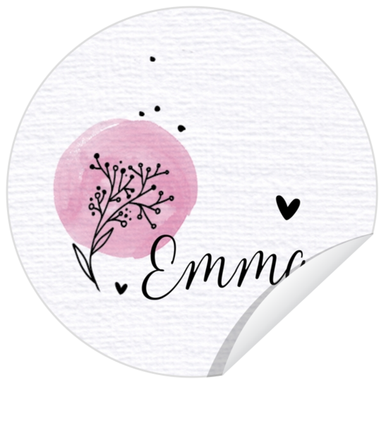 Communie Sticker Emma - Lijntekening bloem