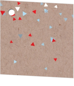 Modern -  Kraft-look geschenkkaartje met vrolijke confetti 157337
