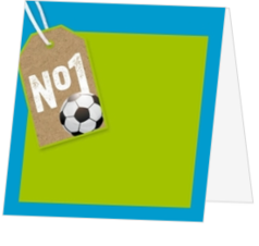 Sportief -  Tafelkaart communie - blauw voetbalthema 164530BA