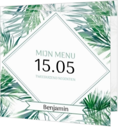  - Stoere menukaart met groen jungle design 157454