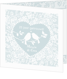 Jubileum - kaart Uitnodiging - Love birds 186003NL