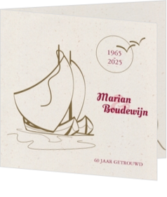 Klassiek - kaart Uitnodiging - Huwelijksbootje 186050NL