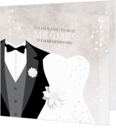 Romantisch - kaart Uitnodiging - Bruid en bruidegom 184086BA