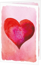 LOVE -  Wenskaart - Watercolour heart AVA6007B
