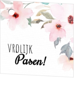 Pasen -  Label - Aquarel bloemetjes 1690108N