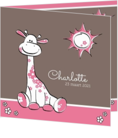 Illustratief - kaart Roze giraffe 114097BA