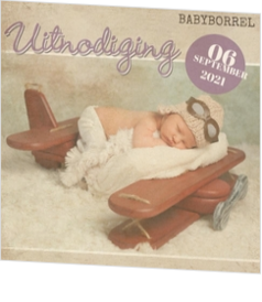 Babyborrel -  Babyborrelkaartje - Vintage 11419310