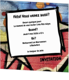 Invitations - carte graffiti - invitation 154616BFA