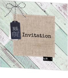 Invitations - carte Invitation de communion avec des motifs en bois et des nuances de vert 164613BFA