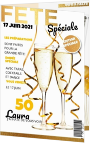 Invitations - carte Invitation - Fête spécialement avec champagne et guirlandes 186011FR