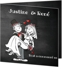 Humour -  Invitation - Couple joyeux marié depuis ... ans 186040FR