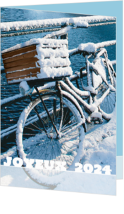 Cartes de Noël et Nouvel An -  Carte de Nouvel An - Bicyclette enneigée 134001BF