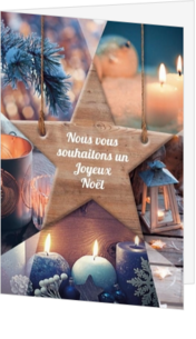 Cartes de Noël et Nouvel An -  Carte de voeux - Etoile en bois 133975BF