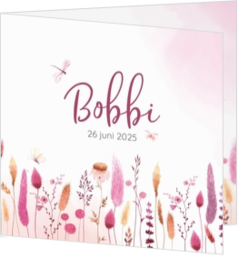 Geboortekaartjes Roze - kaart 211012-00