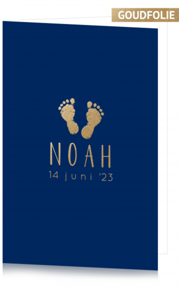 Geboortekaartje Noah - Gouden voetjes