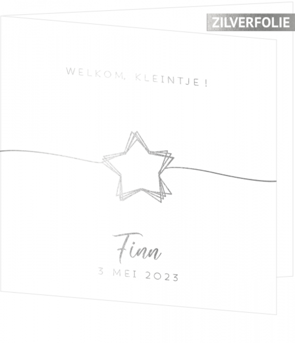 Geboortekaartje Finn - Zilveren Ster