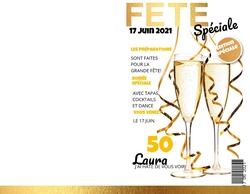 Invitation   Fête spécialement avec champagne et guirlandes 186011FR Verso/Recto